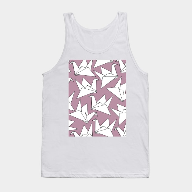 Origami Crane Pink Tank Top by Sketchbook ni Abi